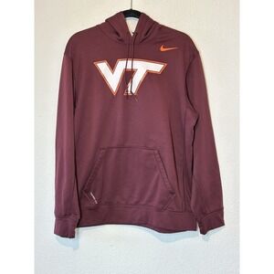 Nike Therma Fit Virginia Tech‎ Hokies  Maroon Hoodie Long Sleeve Pullover Size L